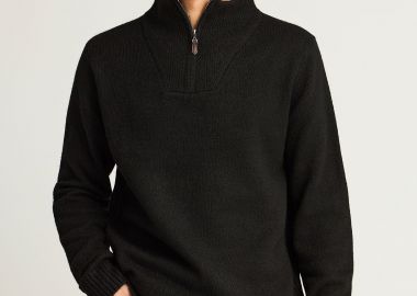 Ανδρικό half-zip πλεκτό πουλόβερ - FUNKY BUDDHA - 