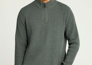 Ανδρικό half-zip πλεκτό πουλόβερ - FUNKY BUDDHA - 