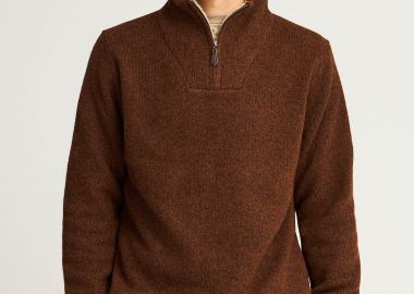 Ανδρικό half-zip πλεκτό πουλόβερ - FUNKY BUDDHA - 