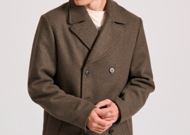 Ανδρικό ημίπαλτο με μίξη από μαλλί - FUNKY BUDDHA - 