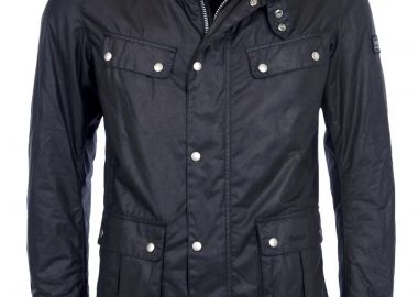 ΑΝΔΡΙΚΟ ΚΕΡΩΜΕΝΟ ΜΠΟΥΦΑΝ DUKE WAX JACKET BARBOUR INTERNATIONAL ΚΑΝΟΝΙΚΗ ΓΡΑΜΜΗ ΜΑΥΡΟ - BARBOUR INTERNATIONAL - 