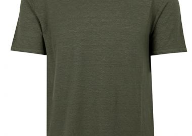 ΑΝΔΡΙΚΟ ΚΟΝΤΟΜΑΝΙΚΟ ΛΙΝΟ T-SHIRT ΜΕ ΛΑΙΜΟΚΟΨΗ CROSSLEY GRIPEN ΚΑΝΟΝΙΚΗ ΓΡΑΜΜΗ ΧΑΚΙ - CROSSLEY - 