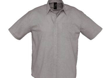 Ανδρικό Κοντομάνικο Πουκάμισο Oxford 16010 SOL'S Brisbane Silver - SOLS - 