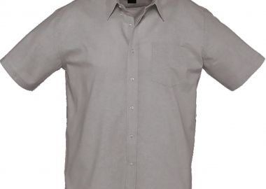 Ανδρικό κοντομάνικο πουκάμισο oxford Brisbane SOLS 16010 Silver -  - 