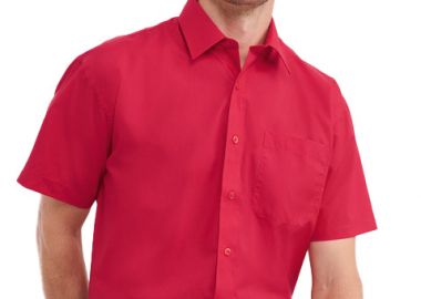 Ανδρικό Κοντομάνικο Πουκάμισο R-935M-0 Russell Poplin Classic Fit Classic Red - Russell - 