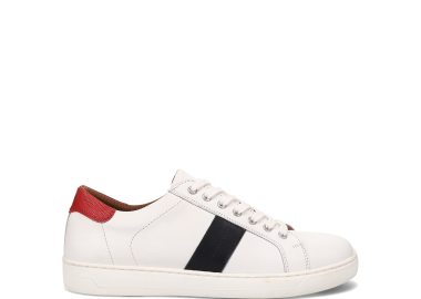 Ανδρικό λευκό δερμάτινο sneaker - MIGATO - 