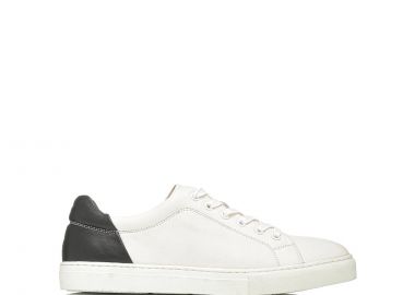 Ανδρικό λευκό δερμάτινο sneaker - MIGATO - 