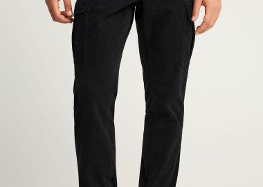 Ανδρικό loose fit κοτλέ cargo παντελόνι - FUNKY BUDDHA - 