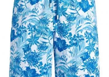 ΑΝΔΡΙΚΟ ΜΑΓΙΟ ΜΑΚΡΥ STRETCH TAHITI FLOWERS OKIAF103 ΛΕΥΚΟ - VILEBREQUIN - 