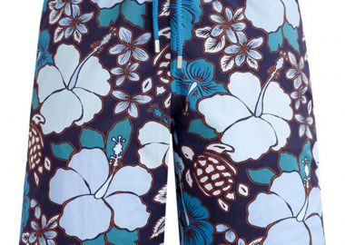 ΑΝΔΡΙΚΟ ΜΑΓΙΟ ΜΑΚΡΥ STRETCH TROPICAL TURTLES OKIAF113 ΜΠΛΕ - VILEBREQUIN - 