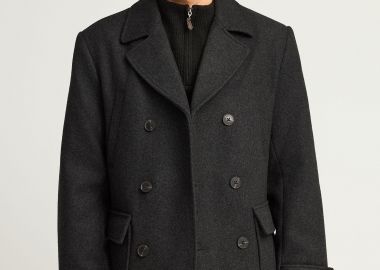 Ανδρικό μακρύ κλασικό παλτό με γιακά και κουμπιά - FUNKY BUDDHA - 