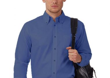 Ανδρικό μακρυμάνικο πουκάμισο B & C Oxford LSL Blue Chip -  - 