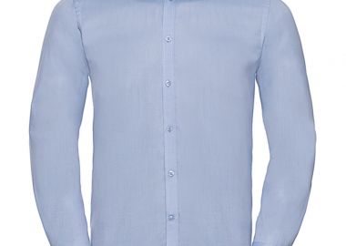 Ανδρικό Μακρυμάνικο Πουκάμισο Herringbone 0R962M0 Russell Collection Tailored Fit Light Blue - Russell - 