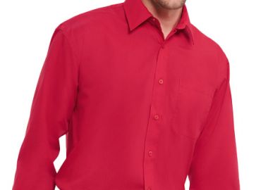 Ανδρικό Μακρυμάνικο Πουκάμισο R-934M-0 Russell Poplin Easy Care Classic Red - Russell - 