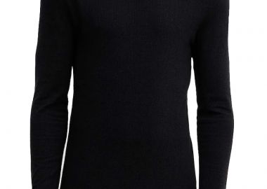 ΑΝΔΡΙΚΟ ΜΑΚΡΥΜΑΝΙΚΟ JERSEY Albiez_SKI ΚΑΝΟΝΙΚΗ ΓΡΑΜΜΗ ΜΑΥΡΟ - BOSS - 