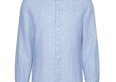 ΑΝΔΡΙΚΟ ΜΑΚΡΥΜΑΝΙΚΟ ΠΟΥΚΑΜΙΣΟ PRINT NEW KENT 102 BL SEIDENSTICKER SHAPED FIT ΑΝΟΙΧΤΟ ΜΠΛΕ - SEIDENSTICKER - 