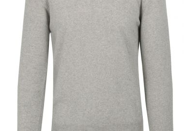 ΑΝΔΡΙΚΟ ΜΑΛΛΙΝΟ ΠΟΥΛΟΒΕΡ CINIS CROSSLEY ΣΤΡΟΓΓΥΛΗ ΛΑΙΜΟΚΟΨΗ ΑΝΟΙΧΤΟ ΓΚΡΙ - CROSSLEY - 