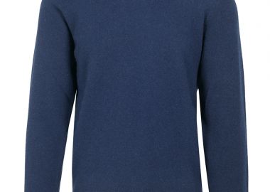 ΑΝΔΡΙΚΟ ΜΑΛΛΙΝΟ ΠΟΥΛΟΒΕΡ CINIS CROSSLEY ΣΤΡΟΓΓΥΛΗ ΛΑΙΜΟΚΟΨΗ ΣΚΟΥΡΟ ΜΠΛΕ - CROSSLEY - 