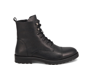 Ανδρικό μαύρο δερμάτινο αρβυλάκι - MIGATO - 