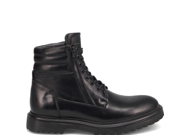 Ανδρικό μαύρο δερμάτινο αρβυλάκι - MIGATO - 