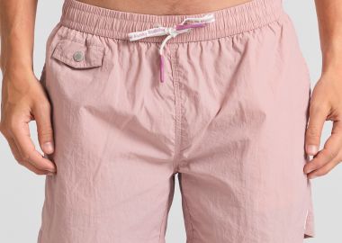 Ανδρικό μονόχρωμο μαγιό με διακοσμητικό τσεπάκι - FUNKY BUDDHA - 