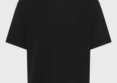 Ανδρικό μονόχρωμο πλεκτό t-shirt - FUNKY BUDDHA - 