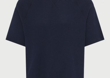 Ανδρικό μονόχρωμο πλεκτό t-shirt - FUNKY BUDDHA - 