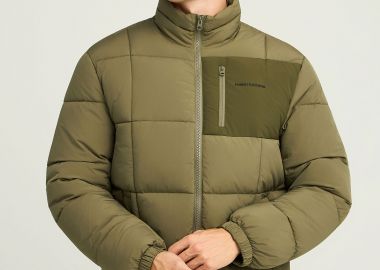 Ανδρικό μονόχρωμο puffer μπουφάν - FUNKY BUDDHA - 