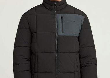 Ανδρικό μονόχρωμο puffer μπουφάν - FUNKY BUDDHA - 