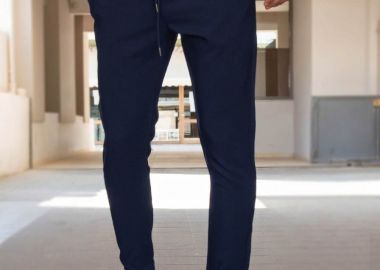 Ανδρικό μπλε υφασμάτινο παντελόνι loose fit PNT634B - Marrakech - 