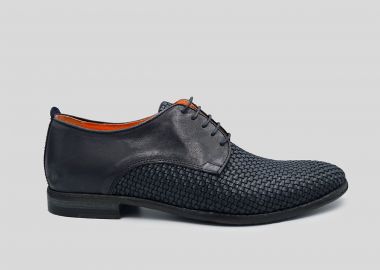 Ανδρικό Μπλε Woven Leather Brogue Oxfords Shoes LUCA ROSSI - LUCA ROSSI - 