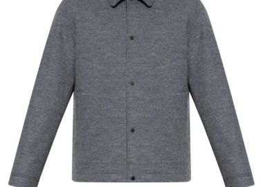 ΑΝΔΡΙΚΟ ΜΠΟΥΦΑΝ KNITTED WOOL SHIRT JACKET WOOLRICH ΚΑΝΟΝΙΚΗ ΓΡΑΜΜΗ ΓΚΡΙ - WOOLRICH - 