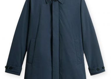 ΑΝΔΡΙΚΟ ΜΠΟΥΦΑΝ PEACHED URBAN TOUCH COAT WOOLRICH ΚΑΝΟΝΙΚΗ ΓΡΑΜΜΗ ΜΠΛΕ - WOOLRICH - 