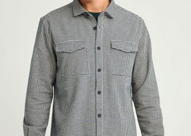 Ανδρικό overshirt βαμβακερό καρό πουκάμισο - FUNKY BUDDHA - 