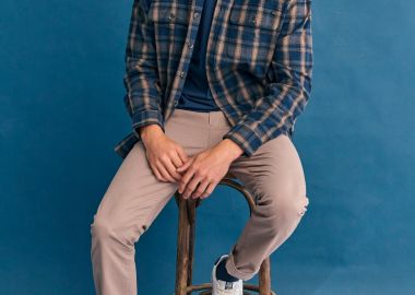 Ανδρικό overshirt βαμβακερό καρό πουκάμισο - FUNKY BUDDHA - 