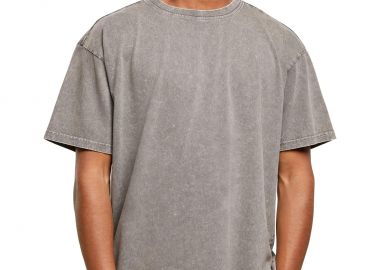 Ανδρικό Oversize T-Shirt BY189-02726 Build Your Brand Acid Washed Heavy Asphalt - BYB - 