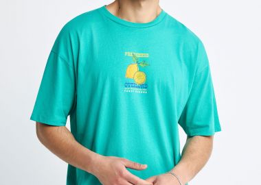 Ανδρικό oversized t-shirt με τύπωμα στην πλάτη - FUNKY BUDDHA - 