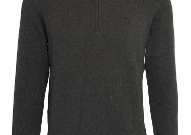 ΑΝΔΡΙΚΟ ΠΛΕΚΤΟ PIMA COTTON HALF ZIP ΑΝΘΡΑΚΙ - BARBOUR - 
