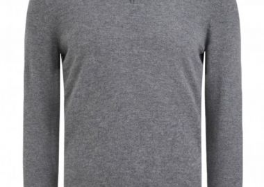 ΑΝΔΡΙΚΟ ΠΛΕΚΤΟ ΠΟΥΛΟΒΕΡ BOSS H-Hemarlo half zip ΚΑΝΟΝΙΚΗ ΓΡΑΜΜΗ ΓΚΡΙ - BOSS - 