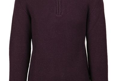 ΑΝΔΡΙΚΟ ΠΛΕΚΤΟ ΠΟΥΛΟΒΕΡ HALF-ZIP ΜΕ ΠΛΕΞΗ ΡΙΜΠ FREP ΚΑΝΟΝΙΚΗ ΓΡΑΜΜΗ ΜΠΟΡΝΤΟ - CROSSLEY - 