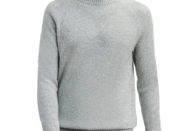 ΑΝΔΡΙΚΟ ΠΛΕΚΤΟ ΠΟΥΛΟΒΕΡ IZAC COL ROND LAMBSWOOL BANCEW ΚΑΝΟΝΙΚΗ ΓΡΑΜΜΗ ΓΚΡΙ - IZAC - 