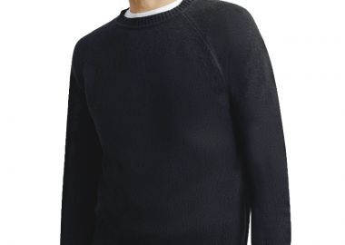 ΑΝΔΡΙΚΟ ΠΛΕΚΤΟ ΠΟΥΛΟΒΕΡ IZAC COL ROND LAMBSWOOL BANCEW ΚΑΝΟΝΙΚΗ ΓΡΑΜΜΗ ΜΑΥΡΟ - IZAC - 