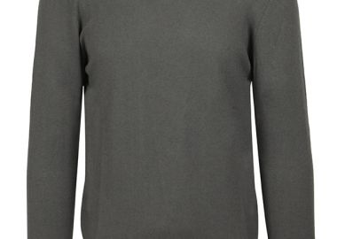 ΑΝΔΡΙΚΟ ΠΛΕΚΤΟ ΠΟΥΛΟΒΕΡ ΜΕ ΣΤΡΟΓΓΥΛΗ ΛΑΙΜΟΚΟΨΗ SESTIRLS ΚΑΝΟΝΙΚΗ ΓΡΑΜΜΗ ΓΚΡΙ - CROSSLEY - 