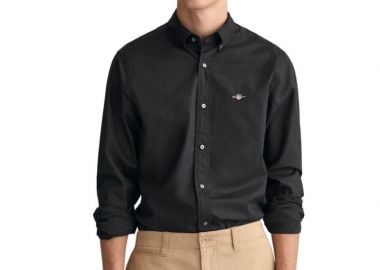 Ανδρικό Πουκάμισο GANT Slim Fit Poplin Shirt 3000102 Μαύρο - Gant - 