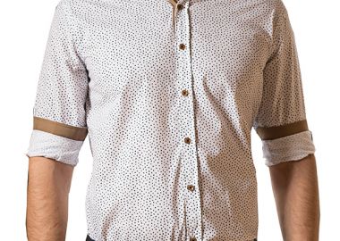 ανδρικό πουκάμισο σε slim γραμμή tresor 33-7132 σε λεύκό χρώμα με σχέδιο - TRESOR - 33-7132