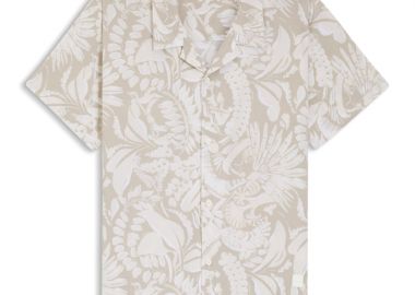 ΑΝΔΡΙΚΟ ΠΟΥΚΑΜΙΣΟ BOSS BEACH ΚΟΝΤΟΜΑΝΙΚΟ ΜΕ ΤΥΠΩΜΑ ΑΝΟΙΧΤΟ ΜΠΕΖ - BOSS - 