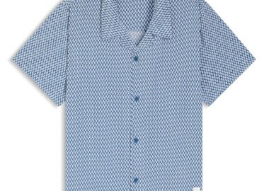 ΑΝΔΡΙΚΟ ΠΟΥΚΑΜΙΣΟ BOSS BEACH ΚΟΝΤΟΜΑΝΙΚΟ ΜΕ ΤΥΠΩΜΑ ΜΠΛΕ - BOSS - 