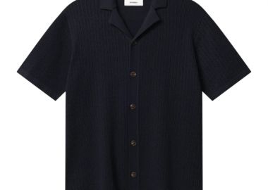 ΑΝΔΡΙΚΟ ΠΟΥΚΑΜΙΣΟ GABBA RESORT BRIDE ΠΛΕΚΤΟ ΚΟΝΤΟΜΑΝΙΚΟ ΜΠΛΕ - GABBA - 