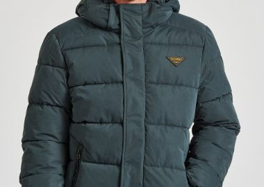 Ανδρικό puffer μπουφάν με αποσπώμενη κουκούλα - FUNKY BUDDHA - 