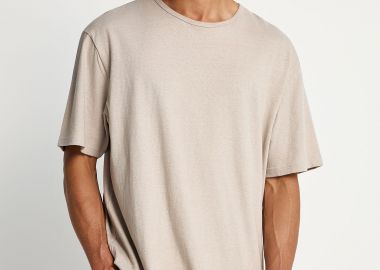 Ανδρικό relaxed λινό t-shirt - The essentials - FUNKY BUDDHA - 